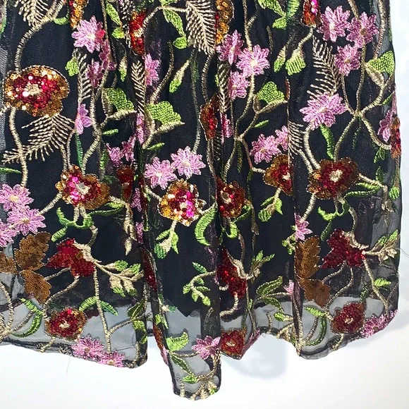 NWOT Fashion Nova Floral Sequins Bustier Top Strapless Babydoll Dress - Picture 9 of 16